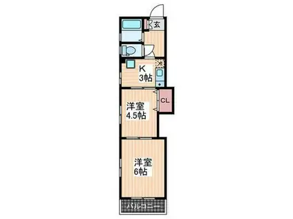 ファニ-幸(2K/5階)の間取り写真