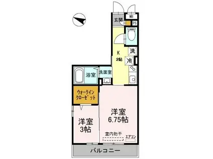 中根ヒルズ(2K/3階)の間取り写真