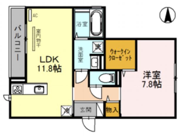 ララ ソフィア A棟(1LDK/1階)の間取り写真