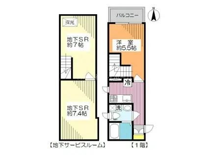 GLOBAL COURT(1SK/1階)の間取り写真