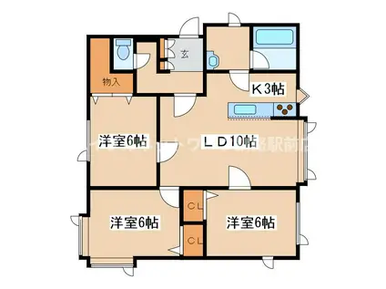 和田ハイツ(3LDK/1階)の間取り写真