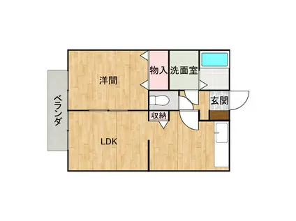 マロンリッジ(1LDK/1階)の間取り写真