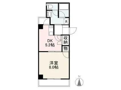 ル・ベールドゥ(1DK/2階)の間取り写真