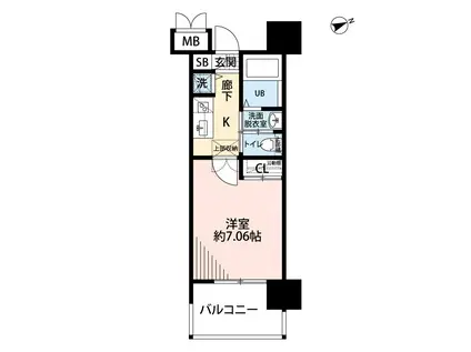 サヴォイ ザ・ブルネット(1K/4階)の間取り写真