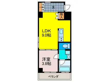 SOLEGGIATO(1LDK/2階)の間取り写真