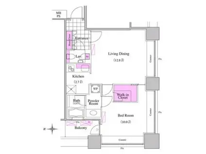 芝浦アイランド エアタワー(1LDK/9階)の間取り写真