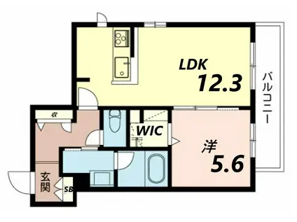 シャーメゾンファーイースト英賀保(1LDK/1階)の間取り写真