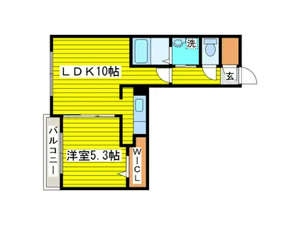 シティレジデンス北13条東(1LDK/5階)の間取り写真