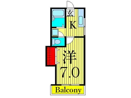 ピュア西小岩(1K/2階)の間取り写真