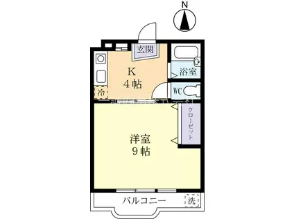 コーポ・ロゼ(1K/2階)の間取り写真