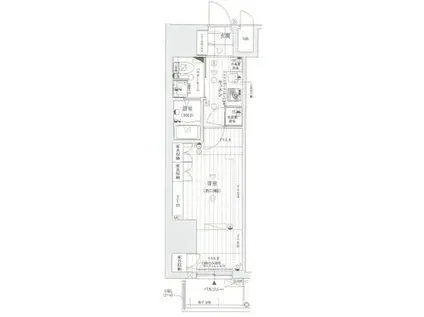 レジュールアッシュPREMIUM TWINーI(1K/5階)の間取り写真