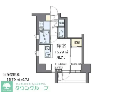 LOVIE麻布十番(ワンルーム/6階)の間取り写真