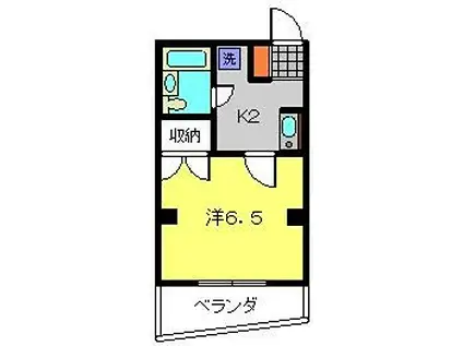 M2ハイム(1K/2階)の間取り写真