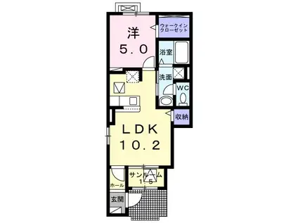 ラ ヴィ(1LDK/1階)の間取り写真