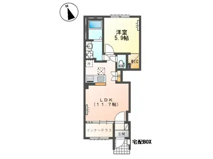 ひたちなか市高場1丁目 アパート工事(1LDK/1階)の間取り写真
