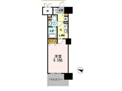 ロイヤルパークスERささしま ウエスト(1K/9階)の間取り写真