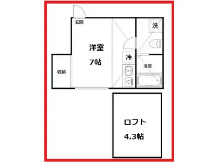 ロフター(ワンルーム/1階)の間取り写真