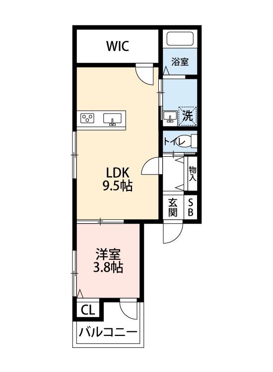 百舌鳥陵南町PJ(1LDK/2階)の間取り写真