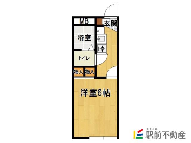 レオパレスリバティII(1K/1階)の間取り写真