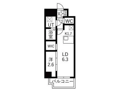 メイクスアート浄心(1LDK/4階)の間取り写真