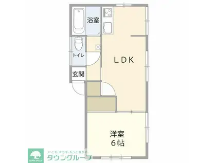 エステートテラスふじみ野(1LDK/2階)の間取り写真