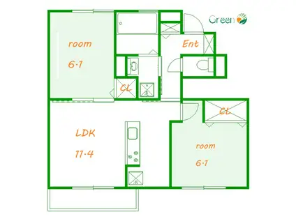 ＪＲ東海道本線 平塚駅 バス乗車時間：6分 最寄りバス停で下車 徒歩3分 2階建 築5年(2LDK/1階)の間取り写真