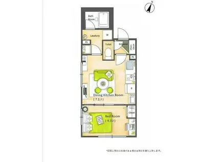 LA DOUCEUR戸越銀座(1DK/2階)の間取り写真
