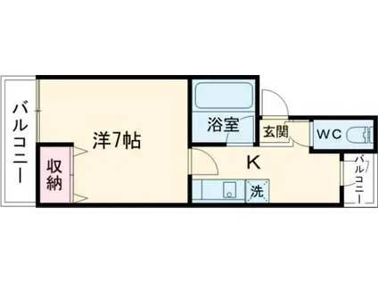アイリスハイツ5号館(1K/2階)の間取り写真