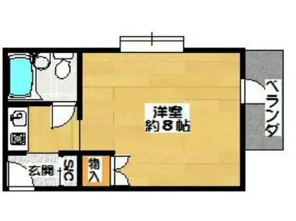 リンデン(ワンルーム/2階)の間取り写真