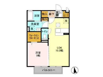 アルシス I(1LDK/1階)の間取り写真