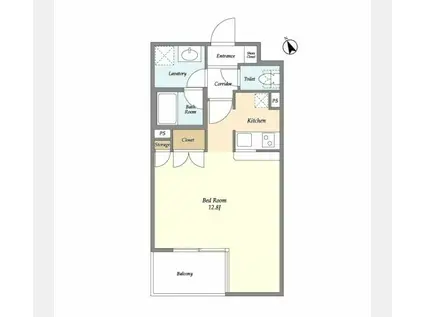 ヒルトップ北沢(ワンルーム/4階)の間取り写真