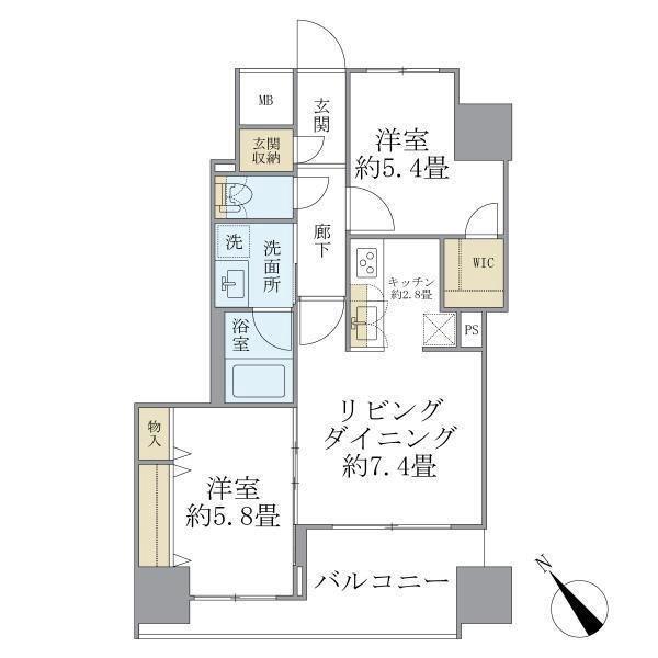 エミリブ東長崎(2LDK/10階)の間取り写真