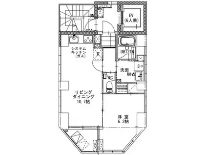 ラスパシオ蔵前レジデンス(1LDK/4階)の間取り写真
