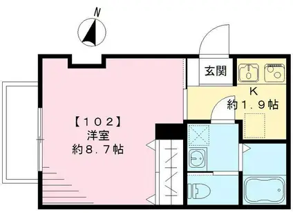 フィカーサ ブランカ(1K/1階)の間取り写真