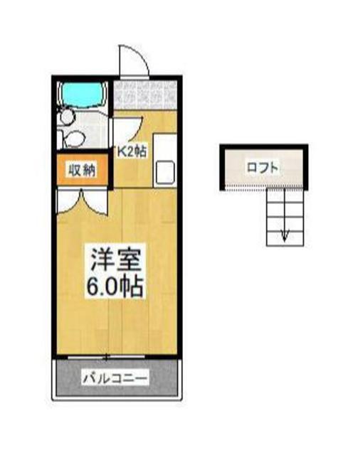 ドリームハウス鶴川(1K/2階)の間取り写真