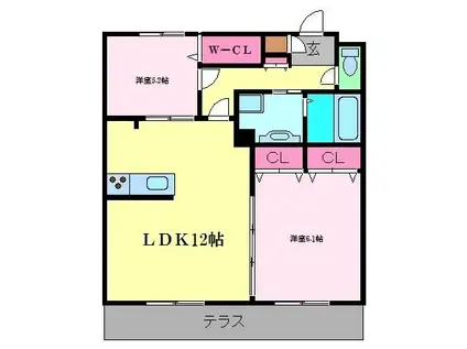 南海本線 石津川駅 徒歩11分 3階建 築7年(2LDK/3階)の間取り写真