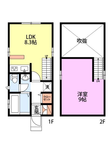 マゴコロ・ヴィレッタ杉菜(1LDK/1階)の間取り写真