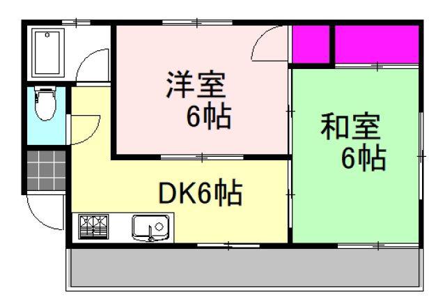 大原マンション(2DK/3階)の間取り写真