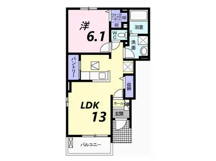 シエル・エトワールII(1LDK/1階)の間取り写真