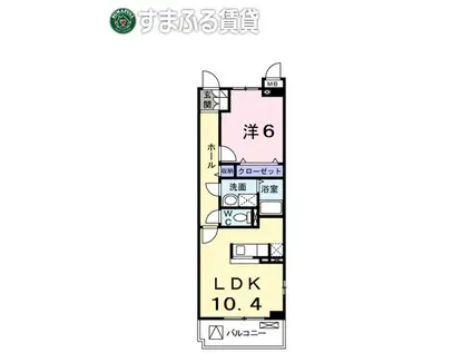 アルカンシェル森東(1LDK/2階)の間取り写真