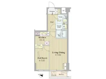 神楽坂南町ハウス(1LDK/2階)の間取り写真