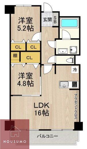 インプルーブ天満橋(2LDK/7階)の間取り写真