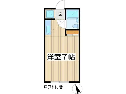 コーポYK(ワンルーム/2階)の間取り写真