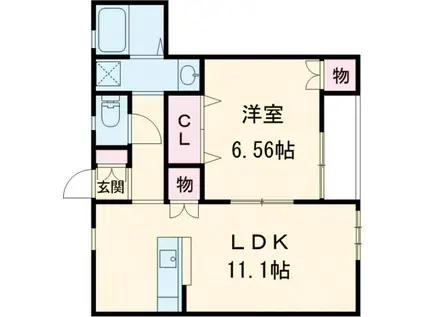 オリゾンG弐番館(1LDK/1階)の間取り写真