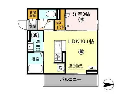 ロイヤルステージ皆生新田(1LDK/3階)の間取り写真