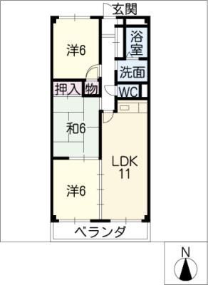 クレアージュ小杉(3LDK/1階)の間取り写真