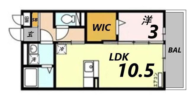 アバンセ121(1LDK/1階)の間取り写真