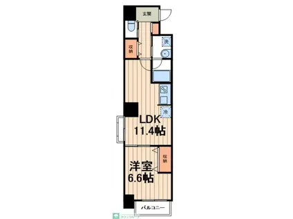 T .F FLAT(1LDK/6階)の間取り写真