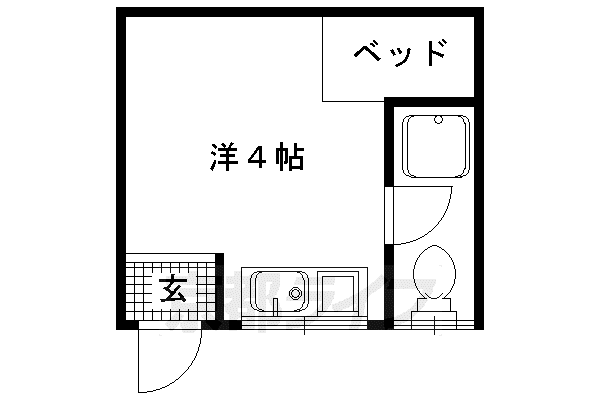 七福荘(1K/1階)の間取り写真