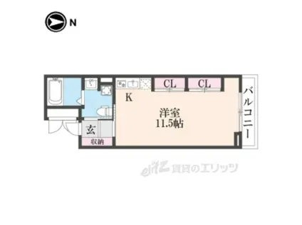 COZY奈良公園(ワンルーム/1階)の間取り写真